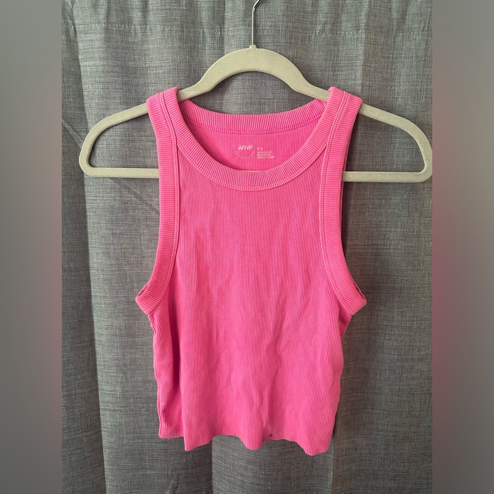 Aerie Pink Ribbed Tank